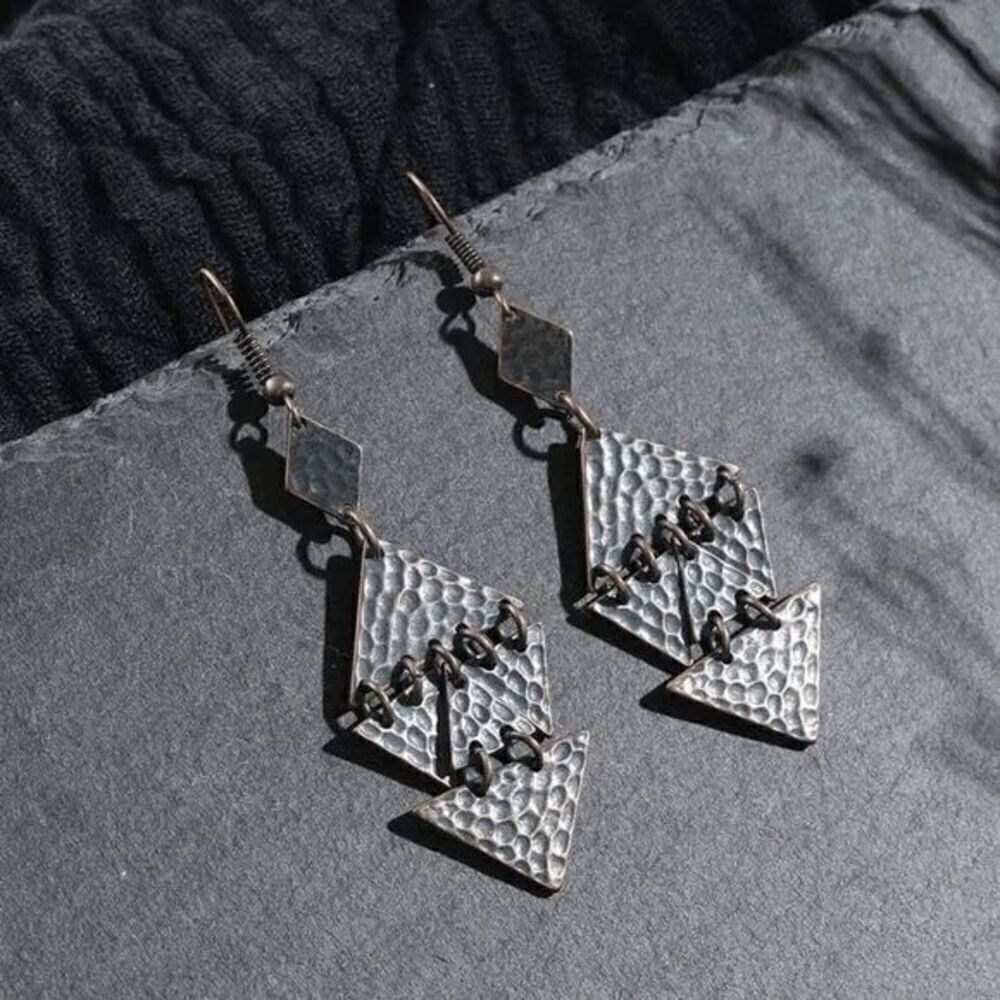 Boho Triangular Dangle Earrings - Picture 5 of 7